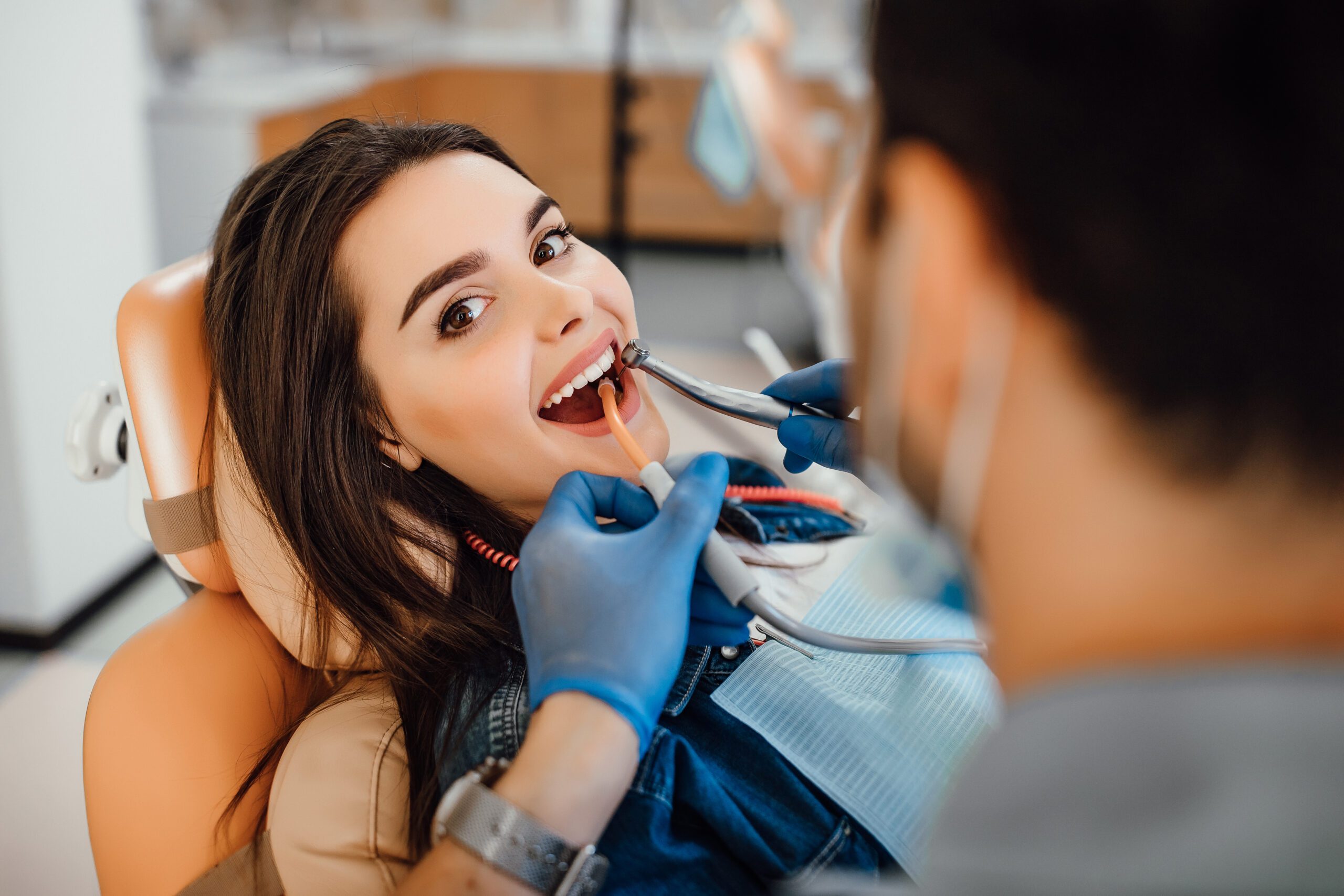 A Person Getting Her Teeth Checked